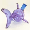 Glass Water Bong 14.4MM Female Joint Purple Shark Shape Hookah Heady Rig