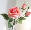 Rose artificiali Fiori Bouquet di fiori di seta Rose finte con stelo lungo per la decorazione del giardino della festa nuziale domestica