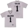 Chen37 Gulliver Preparatory Football 1 Sean Taylor High School Jersey Men All Stitched Team Away White Breathable Pure Cotton Top Quality