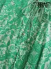 Traf Women Fashion с ремнем с печеночным зеленым мини -платьем винтажное пуговица с длинным рукавом вверх женские платья vestidos mujer 220713