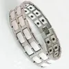 Chaîne à maillons Masuline Qualité Double Rangée Bracelet En Céramique Blanche Hommes Énergie Soins De Santé Hématite Pierre Bracelet Magnétique Mâle Bijoux Cadeaux