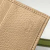 2022 Newest Metal Tag Small Fashion Folding Card Holder Print Ladies Wallet Premium Leather Feel Luxury Classic with Box