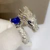 Innovação da moda Diamante completo Tyrannosaurus rex Ring Luxury banhado 18k Gold Fashion Tap Tap Ring