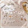 Stud 2022 Fashion Jewelry Korean Handmade Shell Petal Geometric Round Metal Asymmetrical Long Earrings Cute Heart Gift Moni22