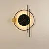 Lampada da parete Nordic Lampade a LED Art Clock Design Sconce Corridoio creativo Camera da letto Soggiorno Sfondo Decor Light LightingWall