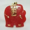 Charmante rode jade olifant hanger ketting 18'' AAA-kwaliteit