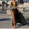 Summer Sexy Beach Cover Up Women Deep V Neck Dress Tunic Pareos Ladies Kaftan Robe Cover up Woman Wear Swimsuit 2206188004200