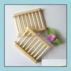 Soap Dishes Natural Wooden Tray Holder Bath Soaps Rack Plate Container Shower Bathroom Accessories Hollow Oem Available Yw75-Zwl Drop Delive