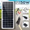 30Wソーラーパネル12V単結晶USB電源ポータブル屋外太陽電池車船キャンプ場のハイキング旅行電話充電器