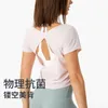 Yoga Top Suit dames rug blouse bacteriostatisch ademende snel drogende sport t-shirt hardloop training fitness shirt korte mouw tees