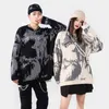 Rétro Graffiti Tricot Pull Hommes Streetwear Hip Hop Jet D'encre Pull Femmes Oversize Rock Punk Chandails Coton Automne Tops Nouveau T220730