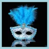 Maschera di piume Maschere della festa nuziale Maschere di travestimento veneziano Donna Lady Carnevale sexy Mardi Gras Costume G1171 Consegna di goccia 2021 Supplie festivo