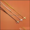 Hänge halsband hängsmycken smycken ny modeplan flygplan pendantcellavikel halsband för kvinnor guld sier svart y form dhqqs