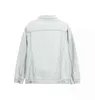 衣料品チェストブラック刺繍洗ったライトブルー白いデニムジャケットルーズ標準カップルスタイル