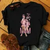 Wvioce Harajuku Frauen Cartoon Super Womens T-Shirt Mom Life Momlife Sommerdruck T-Shirts Top Graphic Female O-Neck Clots 5066