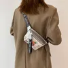 여성을위한 캐주얼 허리 가방 귀여운 곰 패턴 가죽 어깨 가슴 가방 여행 여성 화니 팩 벨트 지갑 여성 Bolsos 220621