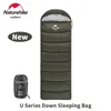 U Series Camping Sleeping Bag Ultralight Envelope Splicing Keep Warm 3 Season Cotton Down Sleeping Bag Travel 220728