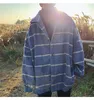 Männer Hiphop Stil Plaid Wolle Mantel Streetwear Windjacke Harajuku Fashions Übergroßen Vintage Blends Jacken Mäntel