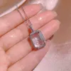 Tiktok I più venduti Ciondolo lettera Gioielli di moda semplici Argento sterling 925 Pavimenta Zaffiro bianco Diamante CZ Pietre preziose Bottiglia di profumo per feste Collana clavicola Regalo