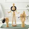 ViLEAD Wood Hand Wooden Man Figurins Rotatable Joint Model Mannequin Artist Miniatures Dekoracja Dekoracja domu 220510