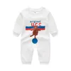 Heiße hochwertige Neugeborene Baby Strampler Mädchen und Jungen Langarm Frühling 100% Baumwolle Kleidung Marke Brief Drucken Säuglingsspielanzug Kinder Ourfits