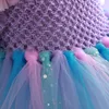 Vestito da tutu a sirena da principessa sotto il mare Abiti per bambini per ragazze Costume da festa di compleanno con fascia a fiori 220426