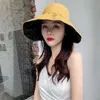 Wide Brim Hats Women Summer Visors Hat Foldable Sun Large Beach Straw Chapeau Femme UV Protection CapWide Pros22