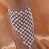 Anklets Stonefans 패션 패션 풀 모조 다이아몬드 발가락 발가락 링 팔찌 Bohemian Beach Crystal Finger Barefoot Foot Jewelyanklets Kirk