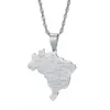 Naszyjniki wisiorek mapa brazylijska z miastem nazwa Brasil mapy biżuteria