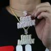 Kedjor Iced Out Bling 5A Zircon Cz Fast Money Pendant Halsband Hip Hop Färg Guldpläterad Tennisrep Kedja Män Pojke SmyckenKedja