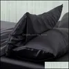 Pillow Case 100% Polyester Satin Pillowcase Simple Style Simated Silk Sol Dh5Yh