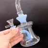 Delicate 8 inch mini -glazen water Bong Hookahs met blauwe banden perc rookpijpen voor 18 mm vrouwelijk gewricht