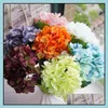 Festes Fontes Artificial Hydrangea Flower Head 47cm Falso Silk Single Real Touch Hydrangeas 8 cores para Centerpieces Casamento Casa Drop Deli