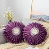 Federa in pile olandese Decorativo moderno e minimalista 3D Sun Flower Copricuscino per divano divano letto Soggiorno WLL1649