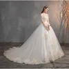 Robes Autres robes De mariée 2022 Robe épaules dénudées demi manches Robe dentelle Applique grande taille Simple Robe De mariée