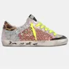 Sapatos casuais de couro misto Superstar Graffiti com estampa de leopardo Tênis dourado clássico Do-old sujo sapato de pele de cobra camurça glitter slide mid-top feminino masculino tamanho 36-45