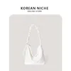 가방 여성 2021 새로운 한국 소수 민족 디자인 대용량 싱글 숄더백 간단하고 다양한 ins pleated messenger