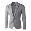 Casual Blazer Men Kurtki Solid Kolor Men Blazery Blazerów z długim rękawem pojedynczy przycisk Lapel Slim Suit Blazers Men Emorwear Veste Homme 220527