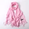 Fashion Solid Hijab Color Luxury Women Scarf Winter Hijabs Long Lady Shawls Cashmere Like Pashmina Scarves