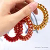 5.5CM Telephone Wire Coil Gum Elastic Hairband Hair Tie Rubber Pony Tail Holder Bracelet Stretchy Scrunchies 28 Colors M4