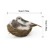 1 Set Realistic Feathered Birds with Nest Egg Artificial Craft for Garden Parties Lawn Decor Home Car Ornament 220721