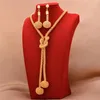 ￖrh￤ngen halsband 24k afrikanska guldpl￤terade smyckesupps￤ttningar f￶r kvinnor p￤rla ring dubai brud g￥vor br￶llop krage smycken set286l