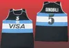 Sjzl98 # 5 Manu Ginobili Team Argentina Navy Blue Sewn Retro Throwback Basketball Jersey Personnalisez n'importe quel numéro de taille et nom de joueur