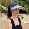 Wide Brim Hats Women Summer Empty Top Suncap Foldable Beach Sun Visor Hat Big UV Protection Unisex Shady Magic Tape Casual Cap VisorsWide