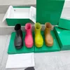 2022 Designer luxe plas laarzen Rainboots vrouwen mannen snoepkleuren rubber regen waterdicht schoenplatform PVC -laarsjes