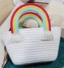 HBP 2022 Damen Strandtaschen Handtaschen Umhängetasche Mode Top Geldbörsen Regenbogen Wolke Stroh Clutch Umhängetaschen Cross Body Tote Damentasche Handtasche Geldbörse