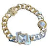 Lyxdesigner guldarmband män designers kvinnor älskar armband mode smycken bokstavskedjor länk armband vintage v armband med låda