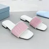 Embroidered Fabric Slippers Women Designer Slipper Printing Letters Flip Flops Ladies Flat Sandals Fashion Woven Sliders