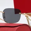 Fashion carti Designer Cool sunglasses Gold Leopard Men Sunglasses Woman Frameless Simple female sunglasse circular arc art glasslens design Summer Beach