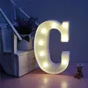 26 lettres blanc LED veilleuse chapiteau signe Alphabet lampe pour anniversaire fête de mariage chambre tenture murale décor